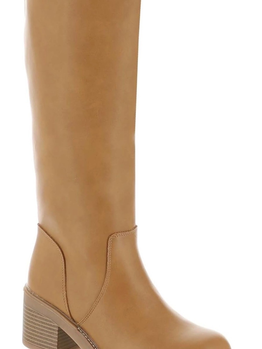 Madden Girl Tan Mid-Calf Block Heel Boot